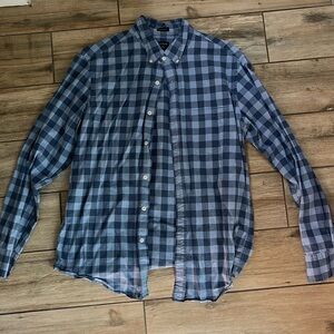 Blue Gingham Button Work Shirt